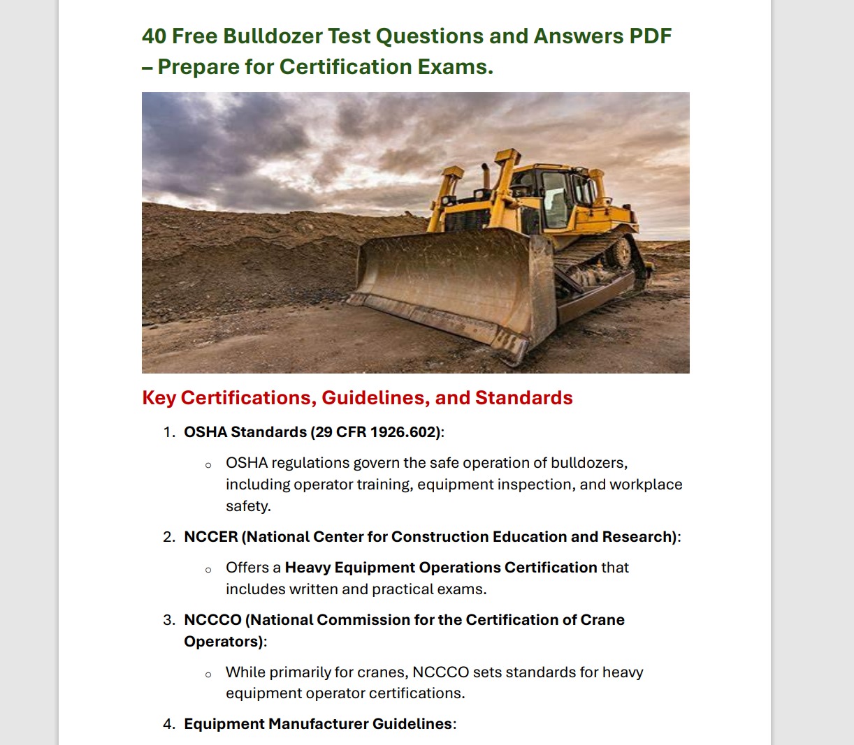 40 Bulldozer Questions and Answers PDF